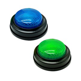 Gelabur 2-Pack Buzzers for Trivia Games, Answer Buzzers for Classroom, Family Feud Jeopardy Buzzer, Game Buzzers with Lights and Sound for Classroom, Game Show Buzzer Buttons