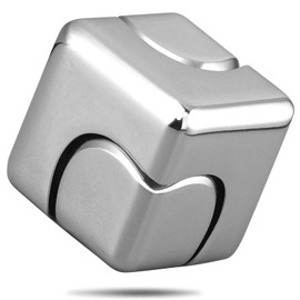 Infinity Fidget Cube Spinner Toy for Kids Adults, Metal Focus 2 in 1 Fidget Figner Spinning Puzzle Block for Boy Girl, Cool Mini Gadget Stuff Stress Relief Toy for Office Desk Toy(Sliver)