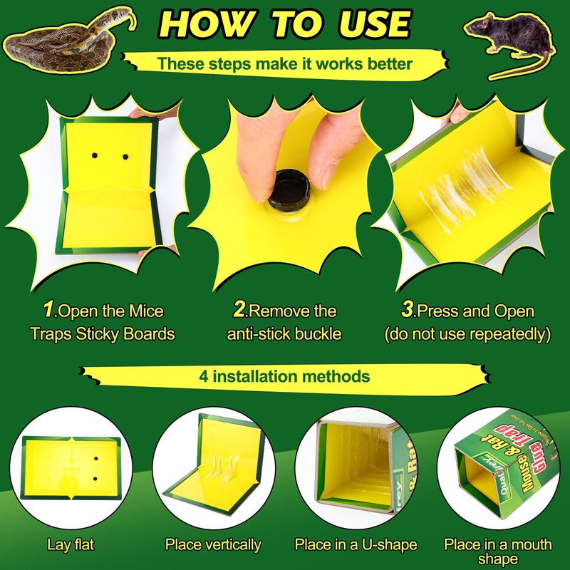 Qualirey 2 Pack Large 13" x 21" Snake Trap Glue