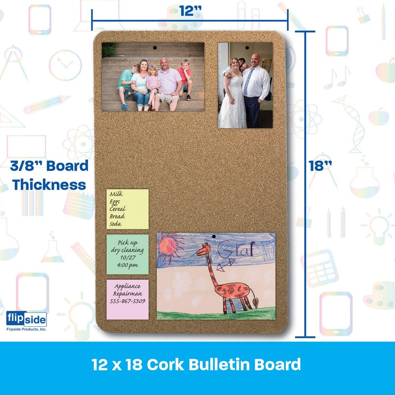 Flipside Cork Bulletin Board, 12" x 18"