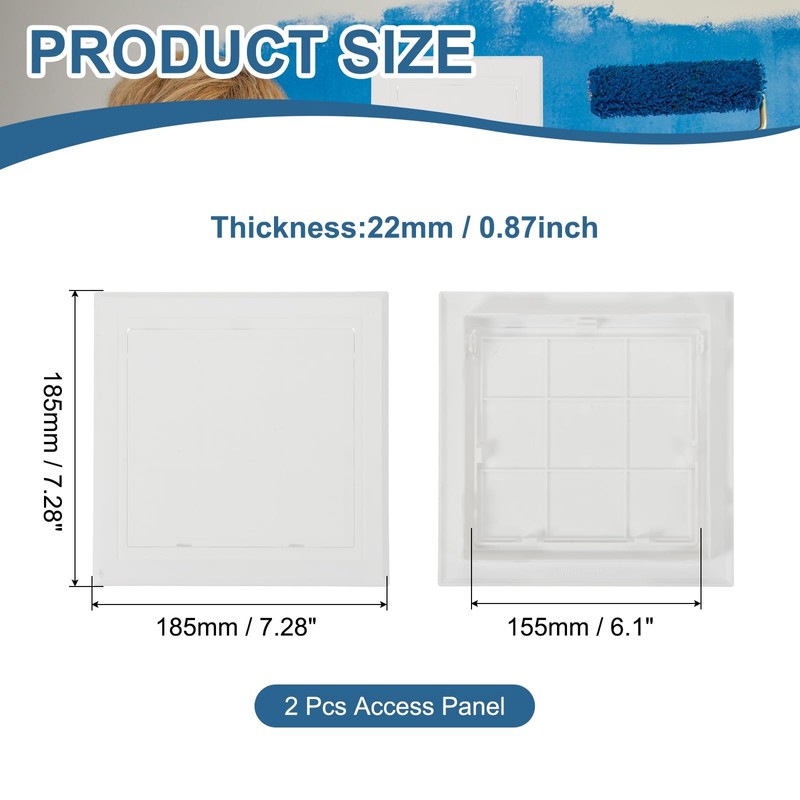 PATIKIL 6x6 Inch Removable Hinged Access Panel, 2Pcs ABS Plumbing