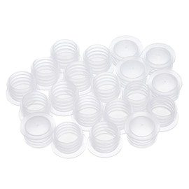 uxcell 20 Pieces Salt Shaker Stoppers 1/2in, Plastic Salt Shaker Plug Stopper Clear Replacement Plug Bottle Caps Reusable Clear Round Plastic End Cap for Bottles Pipes