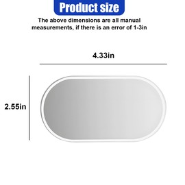 Car Sun Visor Mirror, Stainless Steel Sun-Shading Cosmetic Mirrors, Auto Interior Makeup Mirrors for Wife Girlfriend, Self-Adhesive Vehicle Vanity Mirror Car Accessories for Cars, Truck, SUV (Small)