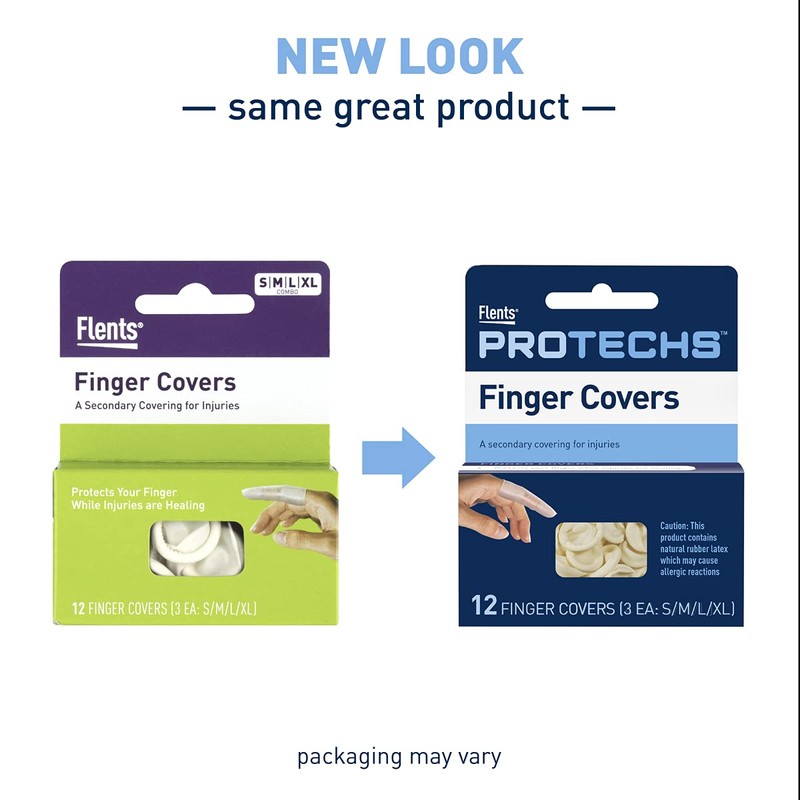 Flents First Aid Finger Covers, 12 Count, Small, Medium, Large,