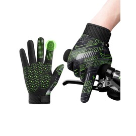 INBIKE Cycling Gloves Men Breathable Bike Gloves Stretchy Touchscreen Padded Biking Bicycle Gloves Green X-Large