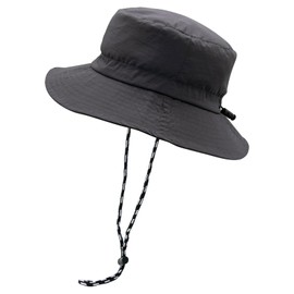 YAMEIZE Summer Bucket Hat Wite String - Waterproof for Women Men Safari Hat Adjustable Windproof UV400 Fishing Hat Beach Walking Climbing Grey