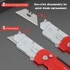2-in-1 Folding Utility Knife and Scraper with Built-In Blade Storage,Includes
