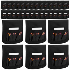 Tisancy 48 Pcs Chair Pockets for Classrooms 18.9'' Classroom Chair Organizer Chair Bag with 6 Pockets and Name Tag Holder Back of Chair Organizer for Kids Students School Storage Supply (Black)