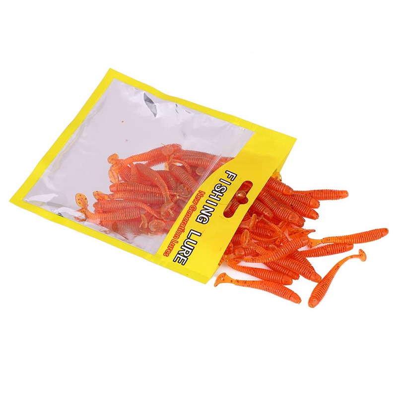 50 Pcs 5cm Fishing Lures, Fishing Baits Soft Plastic Fishing
