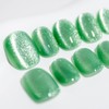 Sun&Beam Nails Handmade Nail Tip, Short, Round, Plain, Young Green,