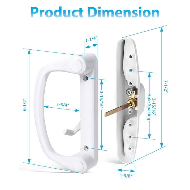 Probrico Sliding Door Handle Set with Mortise and Keeper, Patio