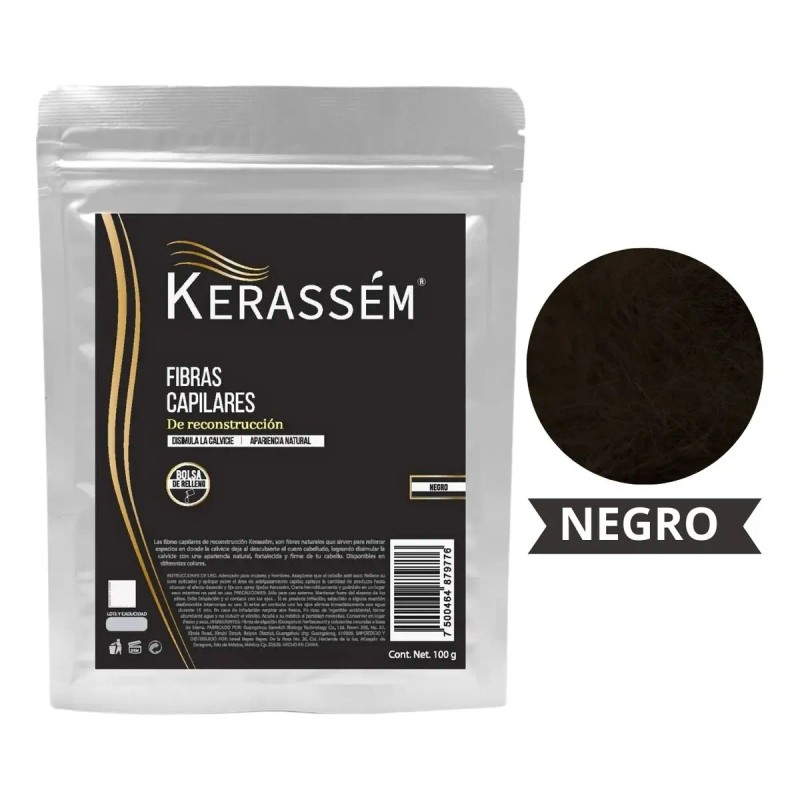 Fibras Capilares 100g Cubre Calvicie Kerassém Varios Tonos