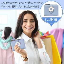 Coollooda Women's Mini Wallet, Bifold Wallet, Small Wallet, Card Case, Large Capacity, Zipper, Snap, Prevents Bills Folding, Thin, Lightweight, Cute, Stylish, Coin Purse, Prevents Skimming, For High