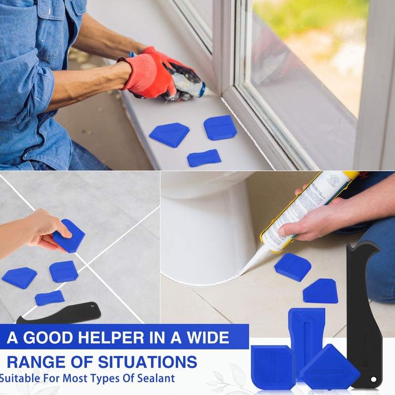 Outus 4 Pieces Silicone Caulking Tool Set Sealant Finishing Grout
