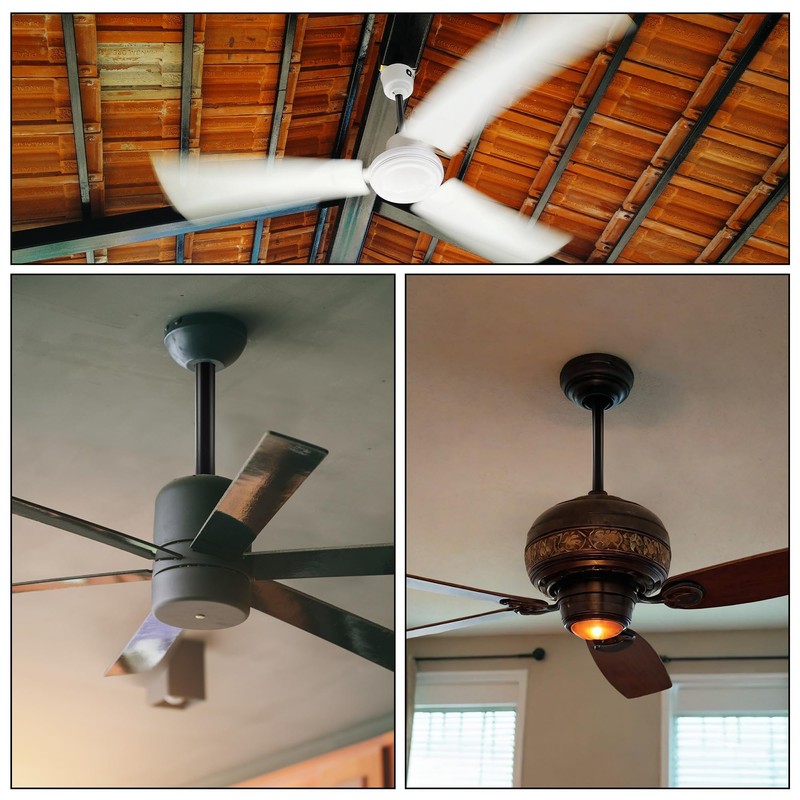Verdanzia 2 Pcs Ceiling Fan Downrod, 12 Inch Black Ceiling