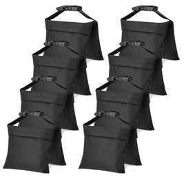 ifkdnr 8 Packs Sandbags, Heavy Duty Sand Bags with 16 PE Bags, Sand Bags with Buckle Straps for Support Light Stand, C Stand, Light Stand with Caster, More 2/4/6/8 Packs Sandbag to Choose.