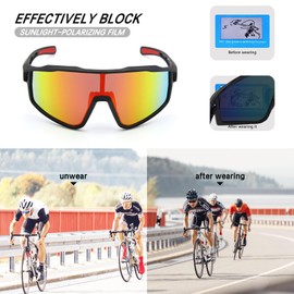 Gafas de sol deportivas polarizadas para hombre mujer, conducción, pesca, ciclismo, bicicleta de montaña, protección UV400 (Oro Llameante)