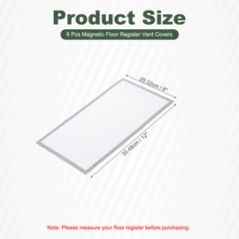 YOKIVE 6 Pcs Magnetic Floor Vent Covers, Floor Register Cover PVC Mesh Air Vent Screen Filters, Great for Home Floor, Wall, Ceiling, Catch Debris Hair Dust (White, 14-Inch x 8-Inch)