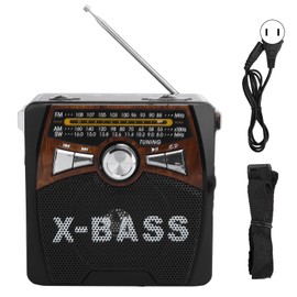 FM AM SW Radio USB FullWave Band Portable Radio Player with Telescopic Antenna ( Wood Grain)