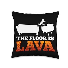 The Floor is Lava Boys Girls Playtime Throw Pillow