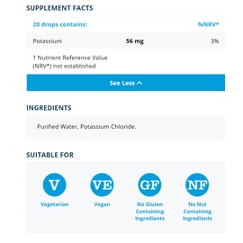 Ionic Potassium Supplement 100ml | 142 Servings Per Container | Made in The UK | Nothing Added …