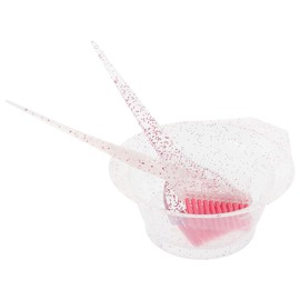 FUOYLOO Juego de 3 Piezas Cuenco para Teir el Cabello Transparente Brillo Perlado, Pincel Cerdas Flexibles y Tazn Engrosado para Mezclar Tinte en...  
