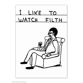 Funny Rude Humorous 'David Shrigley Watch Filth' Postcard