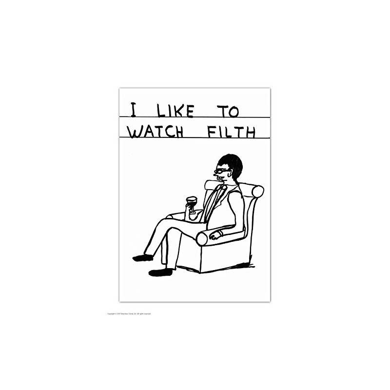 Funny Rude Humorous 'David Shrigley Watch Filth' Postcard