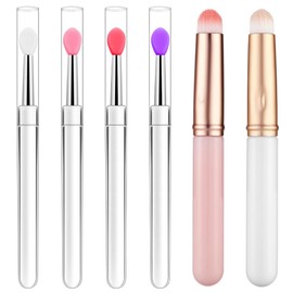 COYUN 6pcs Sanfte Lippenpinsel, Lippenpinsel, Lippen Peeling Bürste, Make-up-Bürsten mit weichen Silikon-Lippenstift-Applikatoren & Peeling-Werkzeug, wiederverwendbar, perfekt für Kosmetikanwendungen