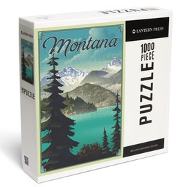Lantern Press 1000 Piece Jigsaw Puzzle, Montana, Lithograph National Park Series