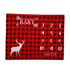 Kisangel Deer Print Baby Milestone Blanket Baby Blankets for Photography Newborn Toddler Sleep Daily Use Soft Washable