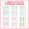 6 Sheets 280 Designs of Nail Stickers for Kids, Birthday