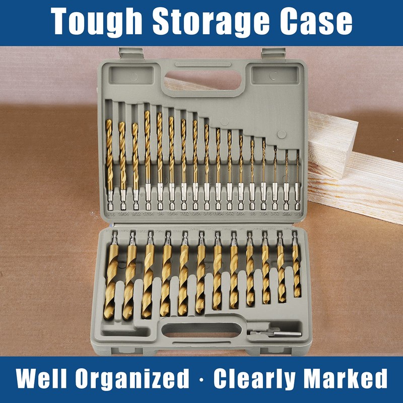 COMOWARE Titanium Impact Drill Bit Set - 30 Pcs Hex