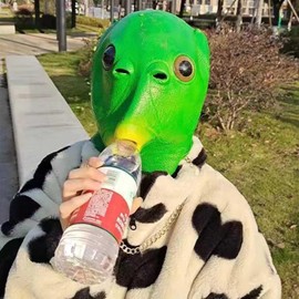 [FineGood] Realistic Green Fish Head Mask Rubber Halloween Cosplay Props Half Mermaid Disguise Mask Ghost Costume Funny Party