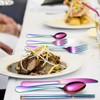 AIMALL 8-Piece Stainless Steel Portable Dinnerware Set with Multi-Coloured Cutlery
