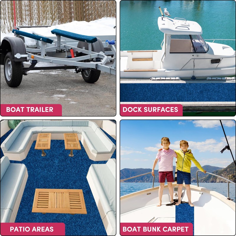 VEITHI Boat Trailer Bunk Carpet Blue 11 inch x 13