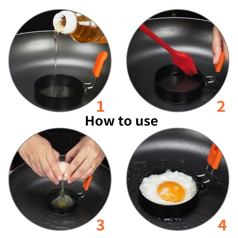 Pack of 2 fried egg moulds, pancake moulds, fried egg