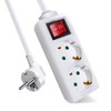 EXTRASTAR 1.5M 2 Way Power Strip with Switch for Home,