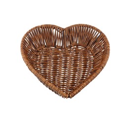 1PCS Heart Shaped Rattan Basket,Heart-Shaped Woven Storage Basket Simulation Rattan Basket Serving Display Basket Multi-Purpose Fruit Basket