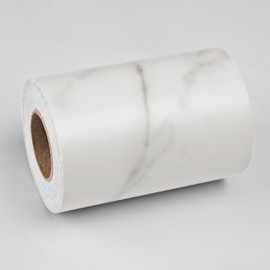 Wallercity White/Grey Marble Contact Paper Mirror Borders Peel and Stick Wallpaper Border Sticker for Bathroom Mirror Frame Decor Vinyl Waterproof Marble Border Contact Paper for Kitchen Bedroom