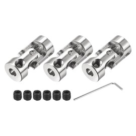 sourcing map Swivel Universal Joint Shaft Coupling 4 mm to 6 mm Inner Diameter L23 x D11 with Screws and Wrench for RC Model Pack of 3