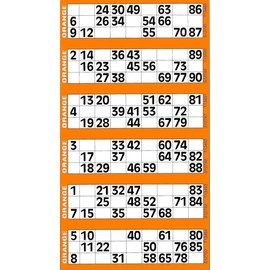 Thomas & Anca Club Supplies Ltd 600 Bingo Tickets - Pad of Orange 6 to View Flyers Large Clear Jumbo Numbering