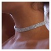 Zealmer 3 Row Rhinestone Choker Necklace for Women White Gold