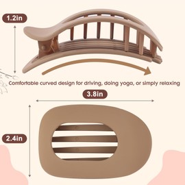 Flat Hair Clips for Women,4 Pack Ergonomic Curved Hair Claw Clips for Thick Thin Curly Hair, Strong Hold (ColourB)