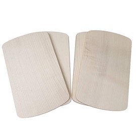 DEKOFANT Wooden Breakfast Board Set of 4 Rounded 24 x 15 x 1 cm Maple