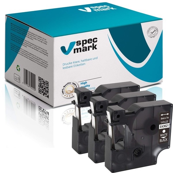 specmark Compatible with DYMO D1 43621 Label Tape 6 mm
