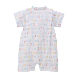 Miki House 42-1306-145 Jinbei All Romper, Short Sleeve, All Patterns, Made in Japan, Boys, Girls, Newborns, Baby, Kids, Baby Clothes, Children's Clothing, saxon blue, SS