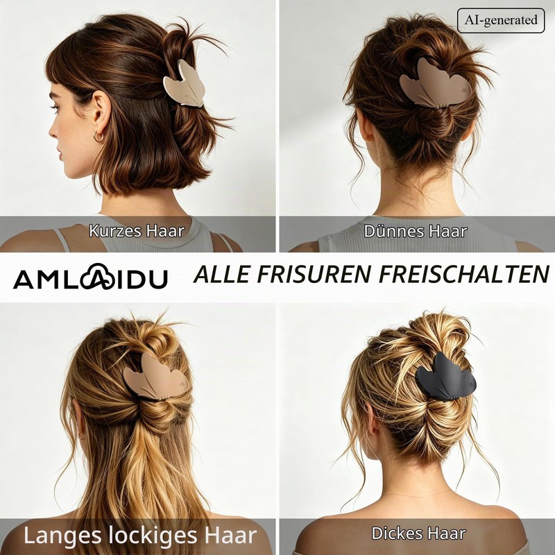 Amlaidu Flat Hair Clips, Large Hair Gripper for Thick and