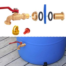 Musibo Rain Barrel Spigot Kit, Brass Water Barrel Faucet for Bucket, Water Tanks, Tubs, Pools etc