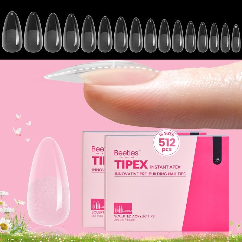 Beetles Tipex Instant Apex Nail Extension Tips Kit Almond/Coffin/Square/Oval/Stiletto/Squaoval Shape